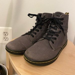 Doc/Dr. Martens gray shoreditch canvas boots size 9